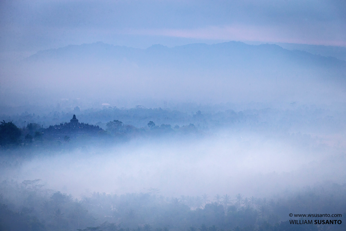 Borobudur in Morning Mist